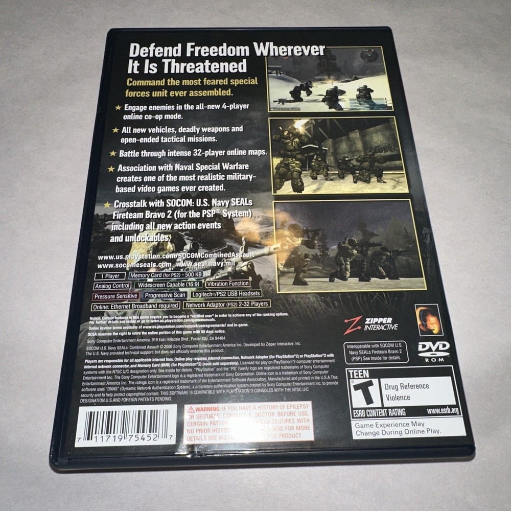 SOCOM U.S. Navy SEALs Combined Assault (PS2 2006) Complete CIB Registration Card - Picture 2 of 5